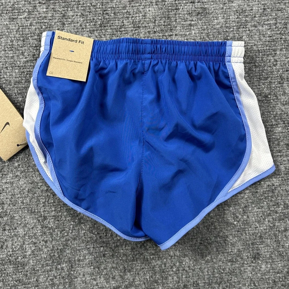 Nike Dri-FIT Shorts Girls XS Blue Training Mesh Standard Fit Kids FZ5577-480‎